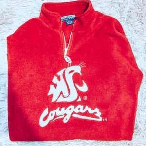 WSU Retro Collegiate Cougars Quarter Zip Pullover